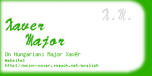 xaver major business card